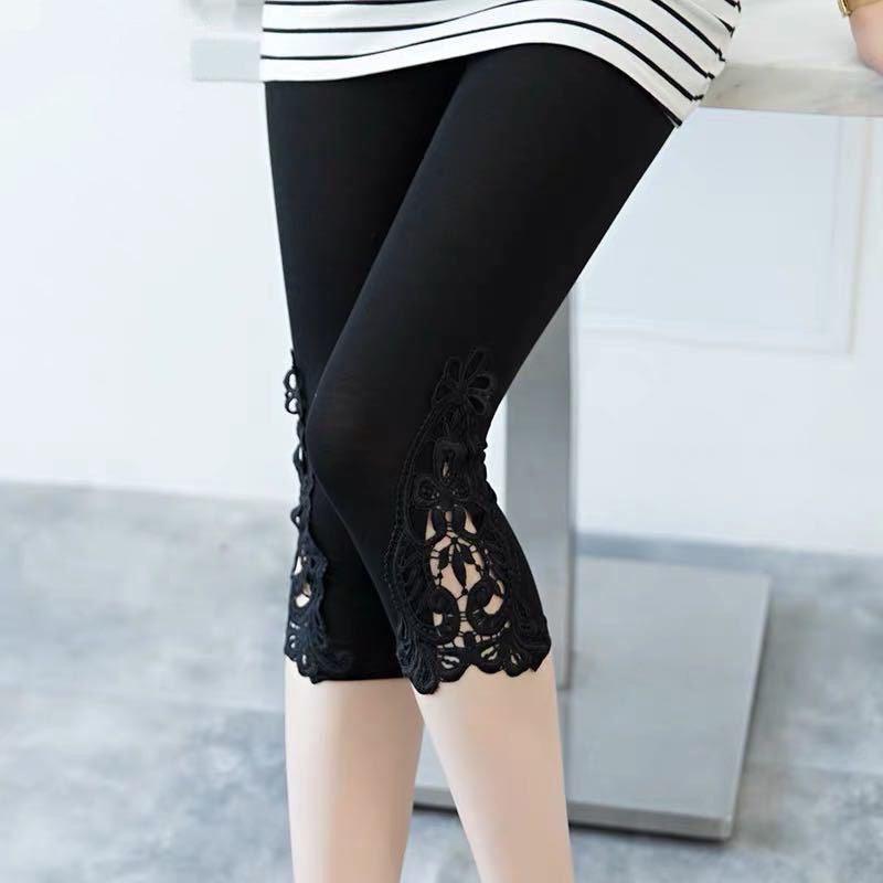 Women's Stretch Slim Fit Slim Hollow Lace Leggings - amazitshop