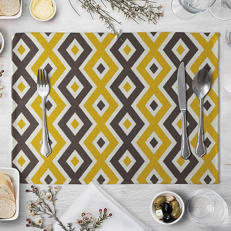 Geometric Pattern Dining Table Placemat Kitchen Supplies - amazitshop