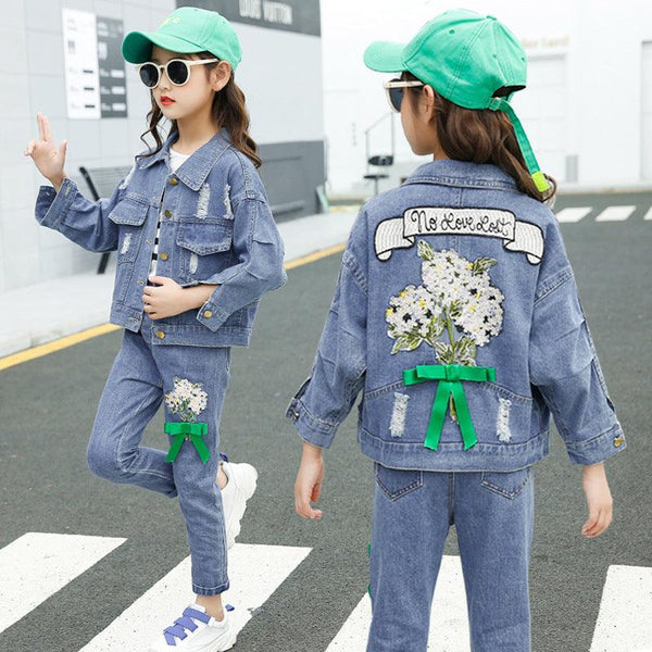 Cute And Comfortable Lapel Cross-border Denim Jacket For Girls - amazitshop