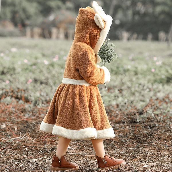 Parent-child Animal Costume Christmas Elk Skirt Play Coral Fleece Home Parent-child Outfit - amazitshop