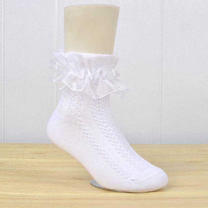 Mesh Princess Baby White Latin Dance Kids Lace Socks - amazitshop