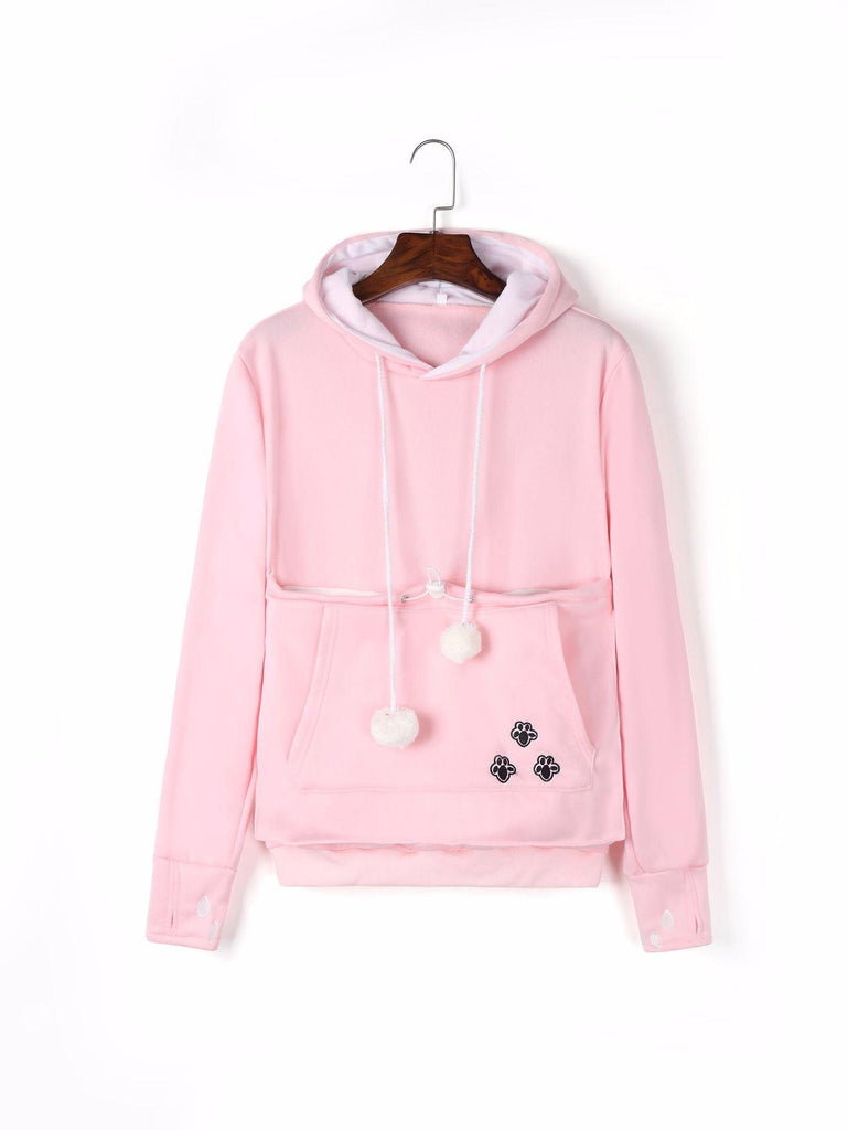Cute Hoodies Pullover Sweatshirts With Pet Pocket For Cat Clothes Winter Women - amazitshop