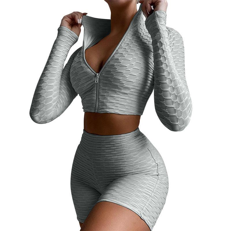 Women's Tracksuit Yoga Fitness Suit Activewear Set Tummy Control Butt Lift Long Sleeve Sport Clothing - amazitshop
