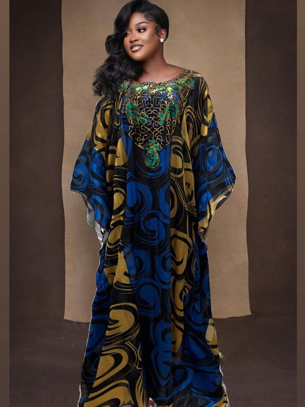 Fashion Printed Robe Dress Women - amazitshop