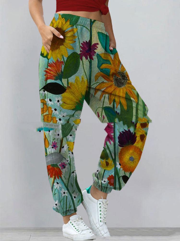 Women's New Casual Sports All-Match Printed Sweater Pants And Trousers - amazitshop