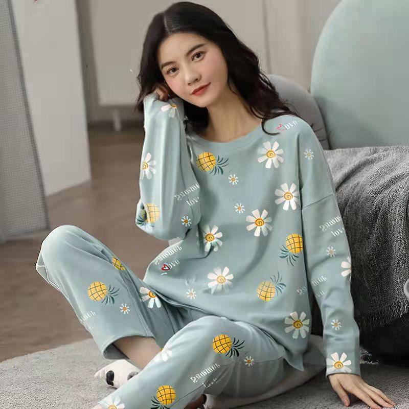 Pajamas Set Women Cute Cartoon Print Sleepwear 2 Piece Lounge Sets - amazitshop