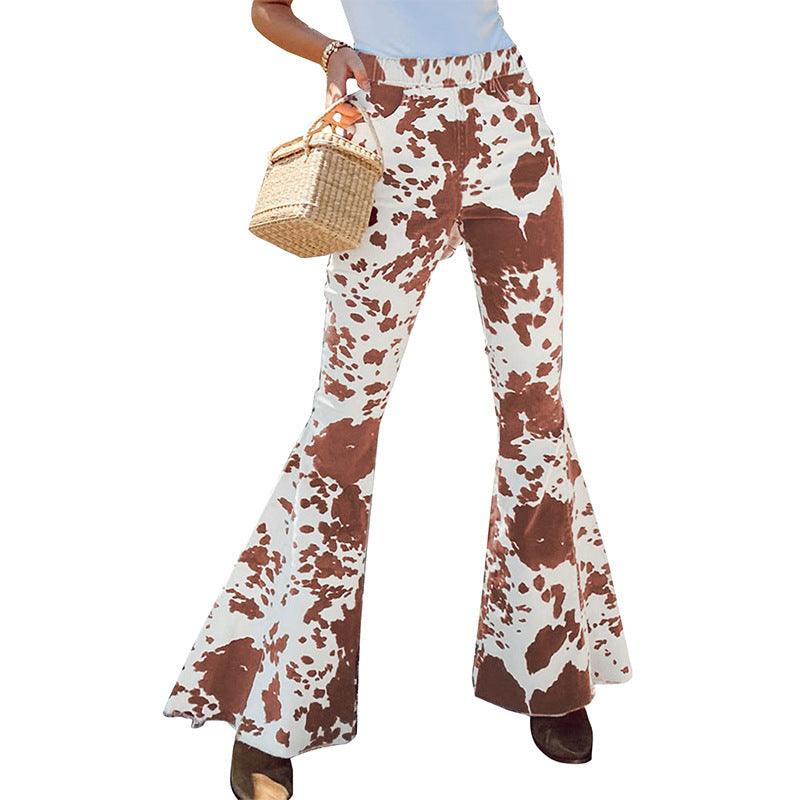 Women's Trousers Sequined High-waisted Bell Bottoms Slimming - amazitshop