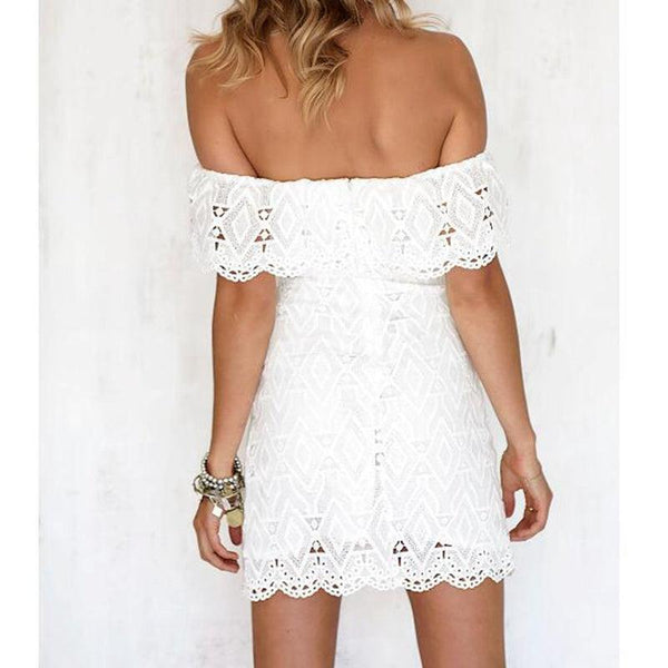 Lace white dress - amazitshop