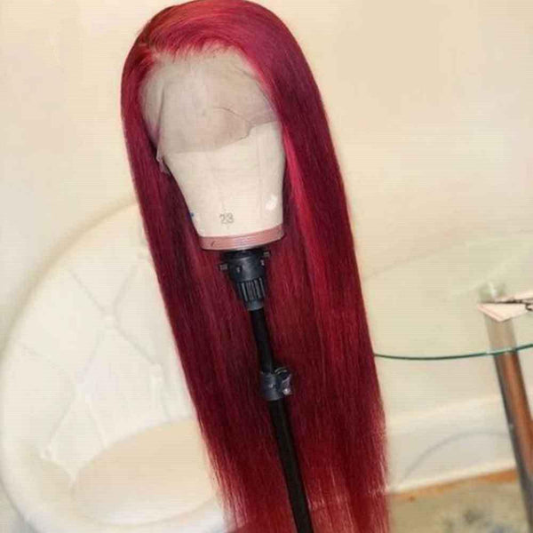 Burgundy Lace Front Human Hair Wigs Red Human Hair Wig - amazitshop