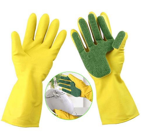 1 Pair Creative Home Washing Cleaning Gloves Garden Kitchen Dish Sponge Fingers Rubber Household Cleaning Gloves for Dishwashing - amazitshop