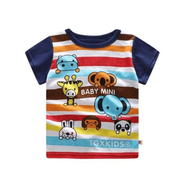 New children's summer children's clothing short-sleeved suit cotton boy girls small children cartoon summer two-piece - amazitshop