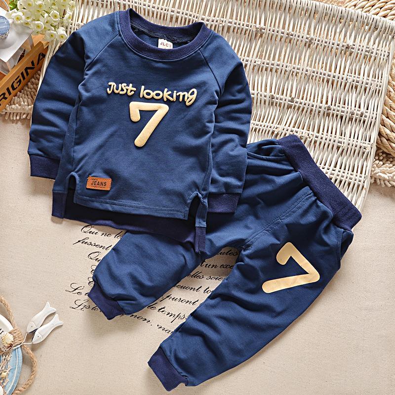 Baby cotton long-sleeved trousers two-piece suit - amazitshop