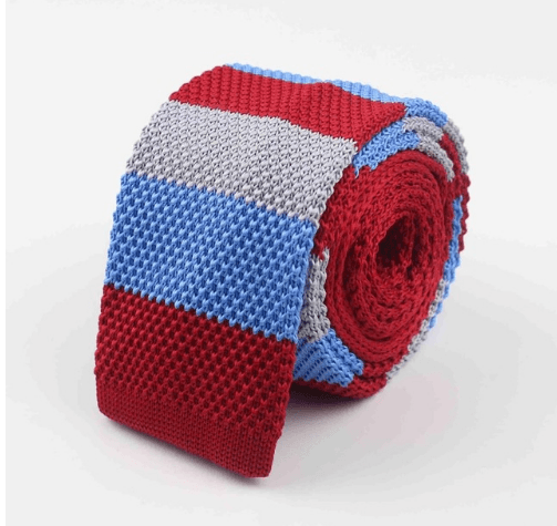 Men Knitted Knit Leisure Striped Ties Fashion Skinny Narrow Slim Neck Ties For Men Skinny Woven Designer Cravat - amazitshop