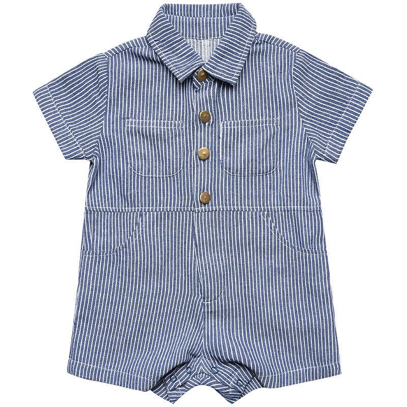 Infant Children's Summer Crawling Clothes For Boys And Thin Denim Onesies - amazitshop