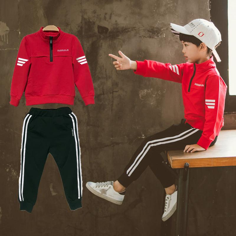 2023 Spring Collection: Boys' Leisure Sports Outfit for Active Play and School - amazitshop