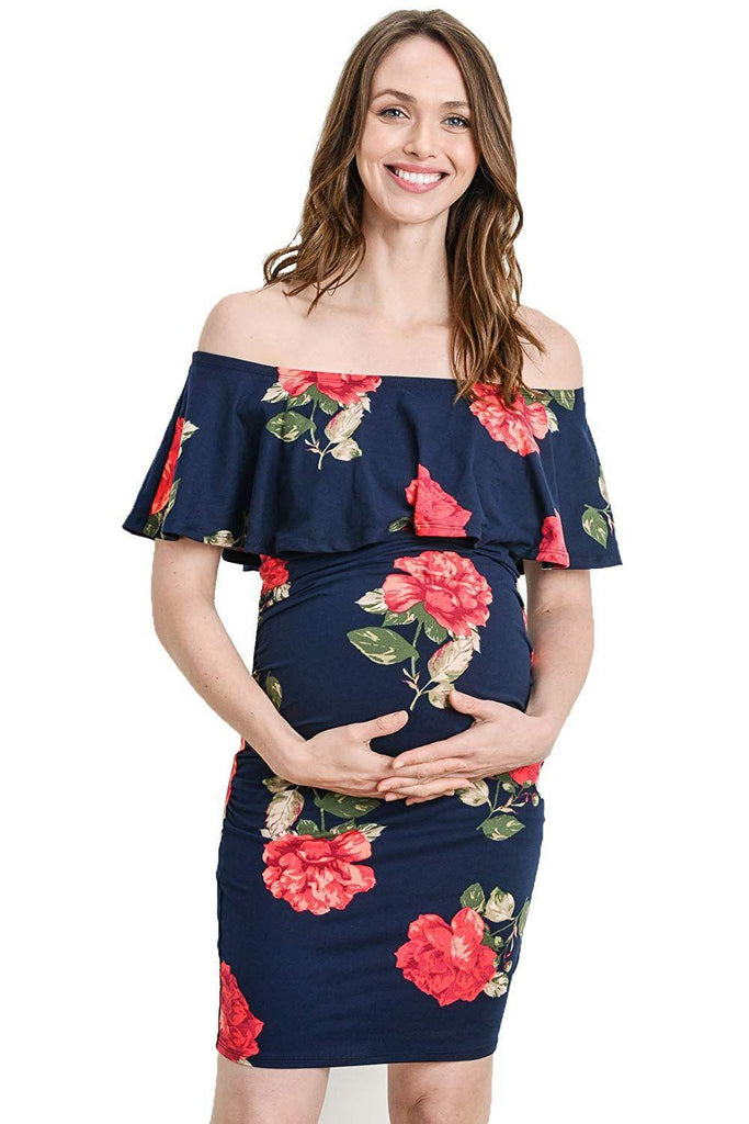 Slim printed maternity dresses - amazitshop
