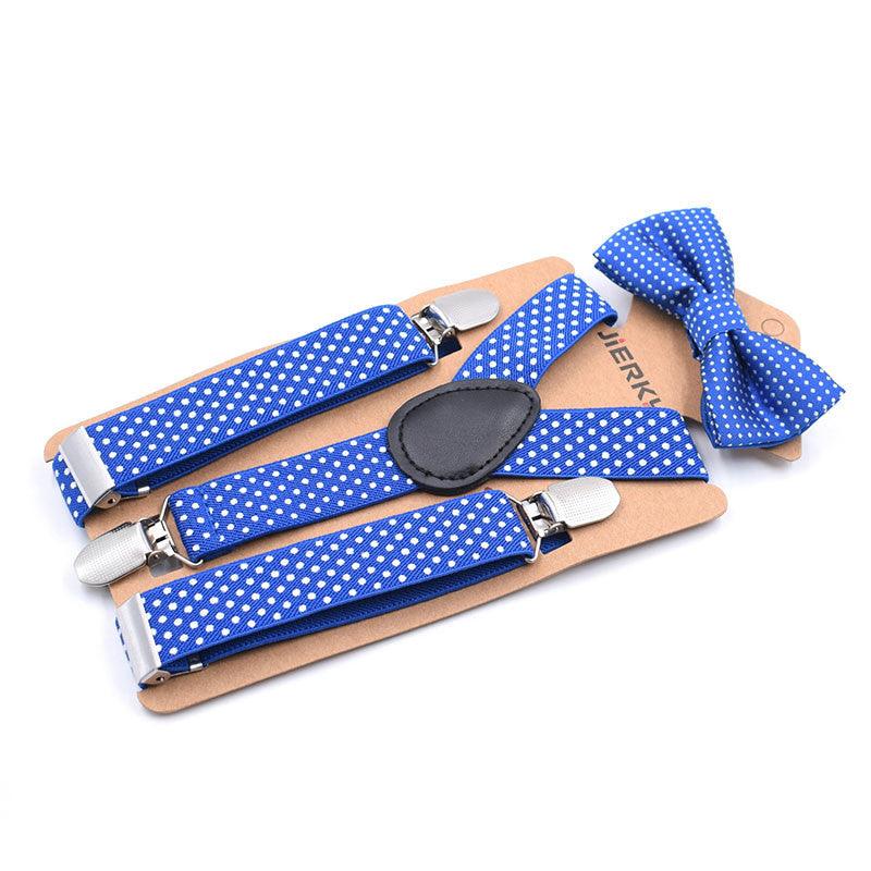 Elastic Boys Suspender Bowties Set bretelle bambino Wedding Bowties Suspenders Baby Kids Polka Dots Bow Ties braces kids - amazitshop