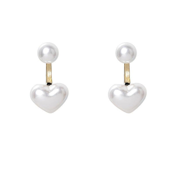 Simple Temperament Love Pearl Stud Earrings - amazitshop