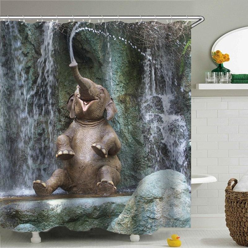 Bathroom Shower Curtain Waterproof And Mildew Proof Polyester Bathroom Curtain Animal Series - amazitshop
