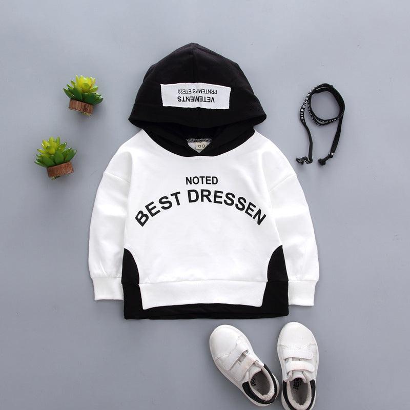 Sleeve Color-blocking Letter Printed Casual Sweater - amazitshop