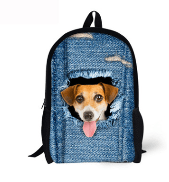 FORUDESIGNS Cat Backpack Cute 3D Animal Denim Backpacks for Children Boys Girls Casual Kids School Bag Mochila Travel Backpack - amazitshop