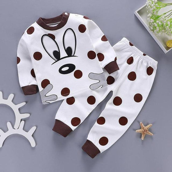Kids Pajamas Sets Baby Boys Girls Cotton Long Sleeved - amazitshop