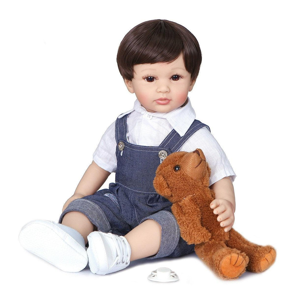 Reborn Baby Jeans 60 cm Baby Boy Simulation Doll - amazitshop