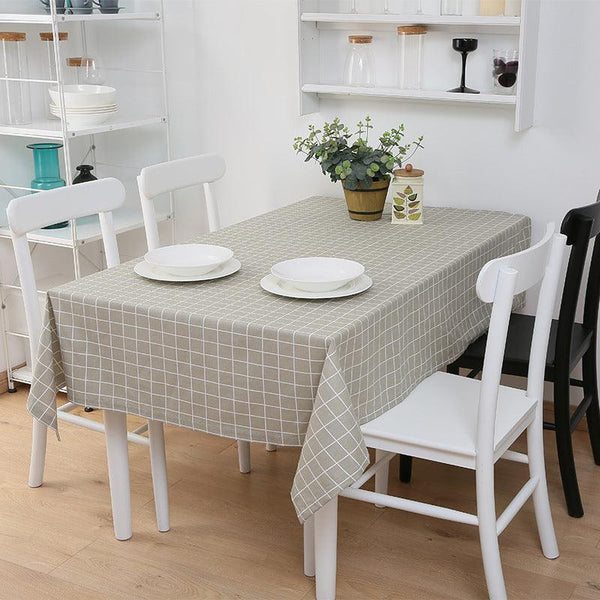 Rectangular Lattice Table Cover Coffee Table Restaurant Waterproof Tablecloth - amazitshop