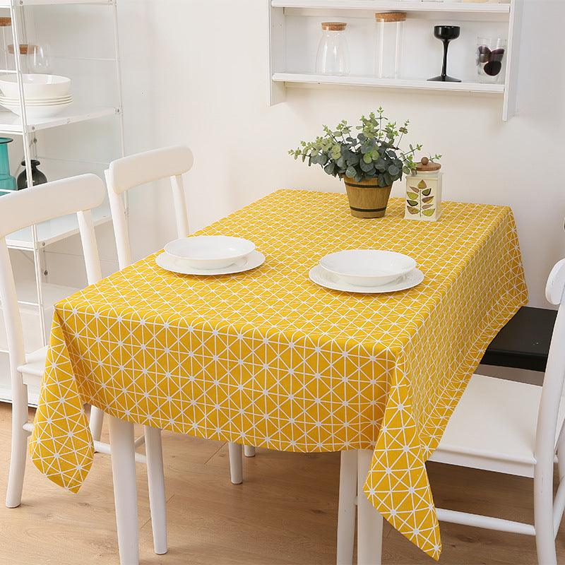 Rectangular Lattice Table Cover Coffee Table Restaurant Waterproof Tablecloth - amazitshop
