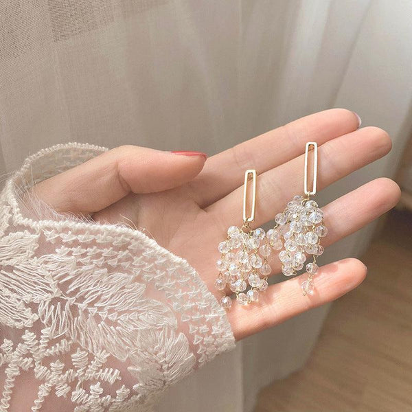 Crystal Tassel Grape Earrings Female Niche High-end Earrings Earrings - amazitshop