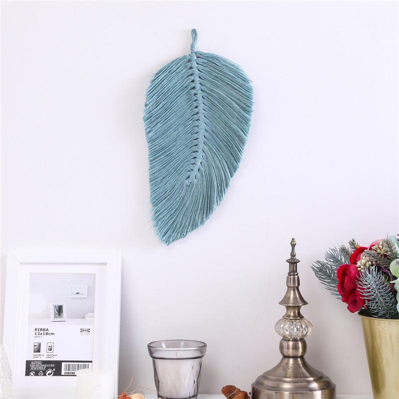 Hand-Woven Leaf Cotton Tapestry Tapestry - amazitshop