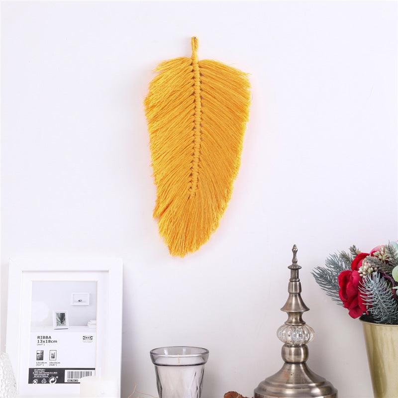 Hand-Woven Leaf Cotton Tapestry Tapestry - amazitshop