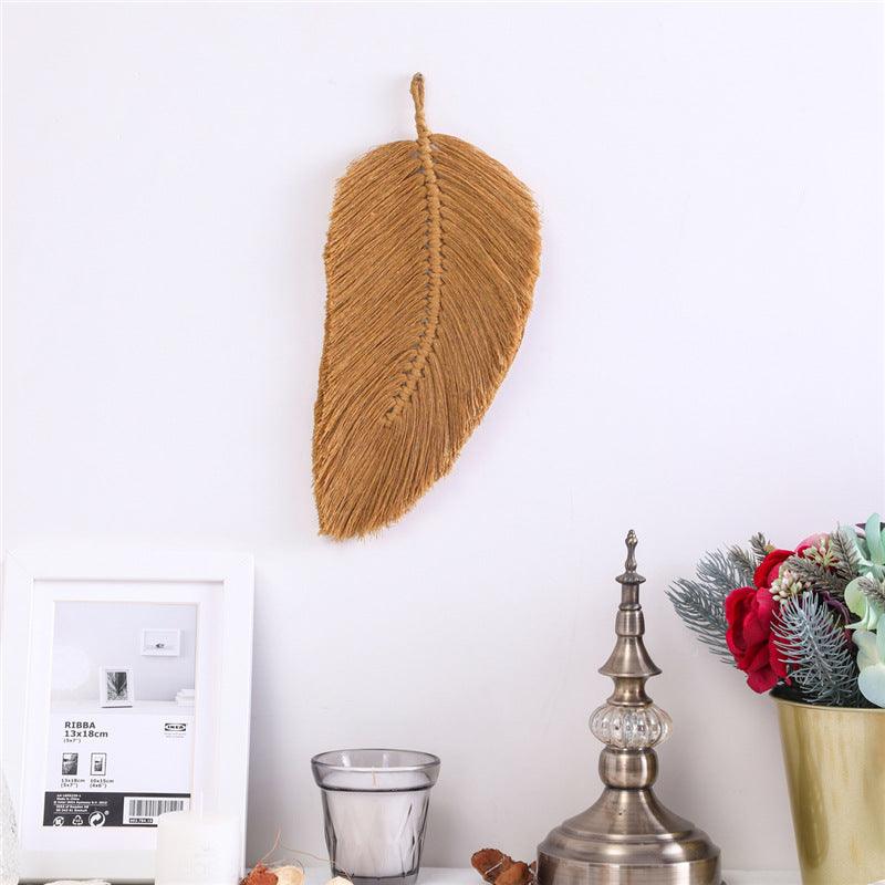 Hand-Woven Leaf Cotton Tapestry Tapestry - amazitshop