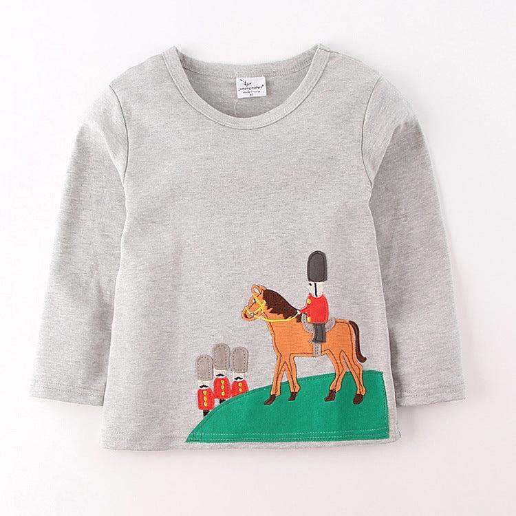 Spring Combed Cotton Long-Sleeved Boy T-Shirt - amazitshop