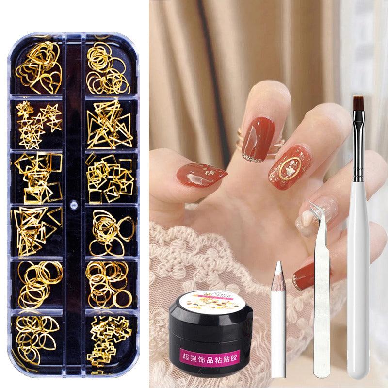 Metal Rivets Rhinestone Nail Decorations Mixed Box - amazitshop