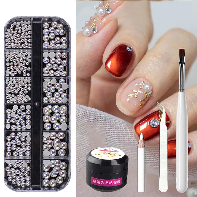 Metal Rivets Rhinestone Nail Decorations Mixed Box - amazitshop