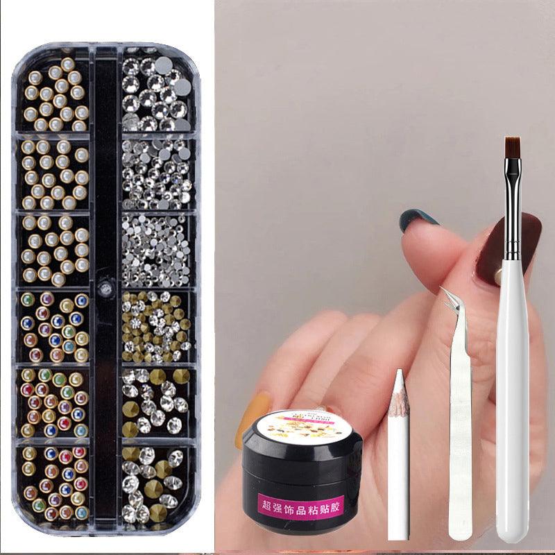 Metal Rivets Rhinestone Nail Decorations Mixed Box - amazitshop