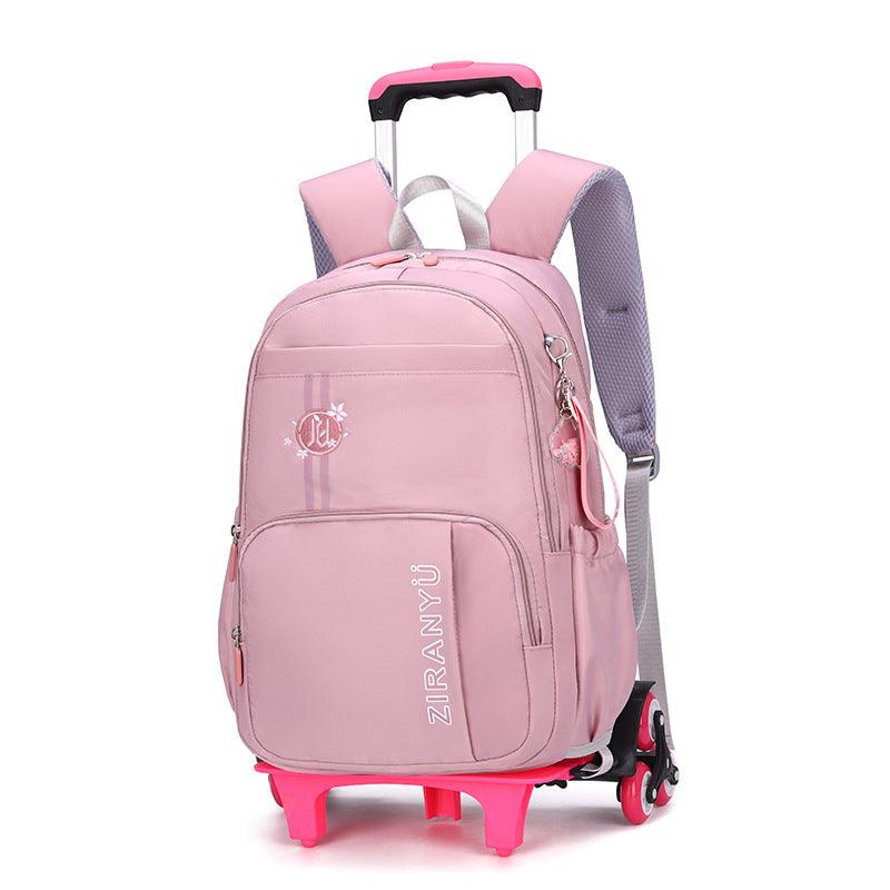 Removable Children School Bags for Baby School Backpack with Wheel Trolley Backpack Kids Luggage Bag Travel Backpack - amazitshop