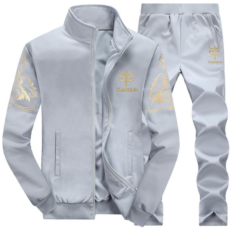 New Casual Brand Tracksuit Zipper 2 Piece Vest Sets Slim Fit Sportswear Fashion Men Autumn Spring Printed Jacket Pants - amazitshop