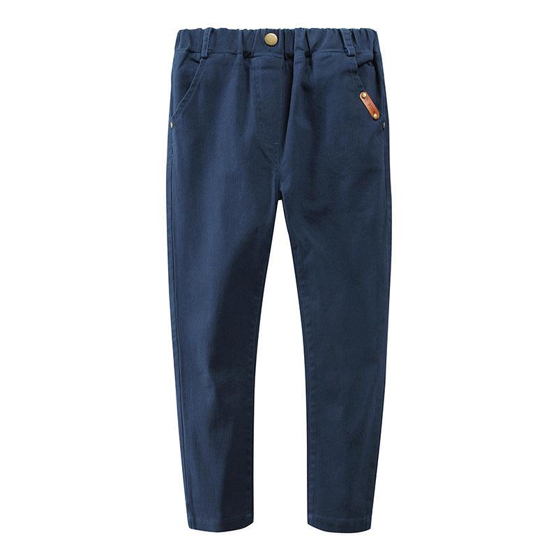 Children's Stretch Cotton Trousers Slim-Fit Middle-Aged Boys And Boys' Trousers - amazitshop