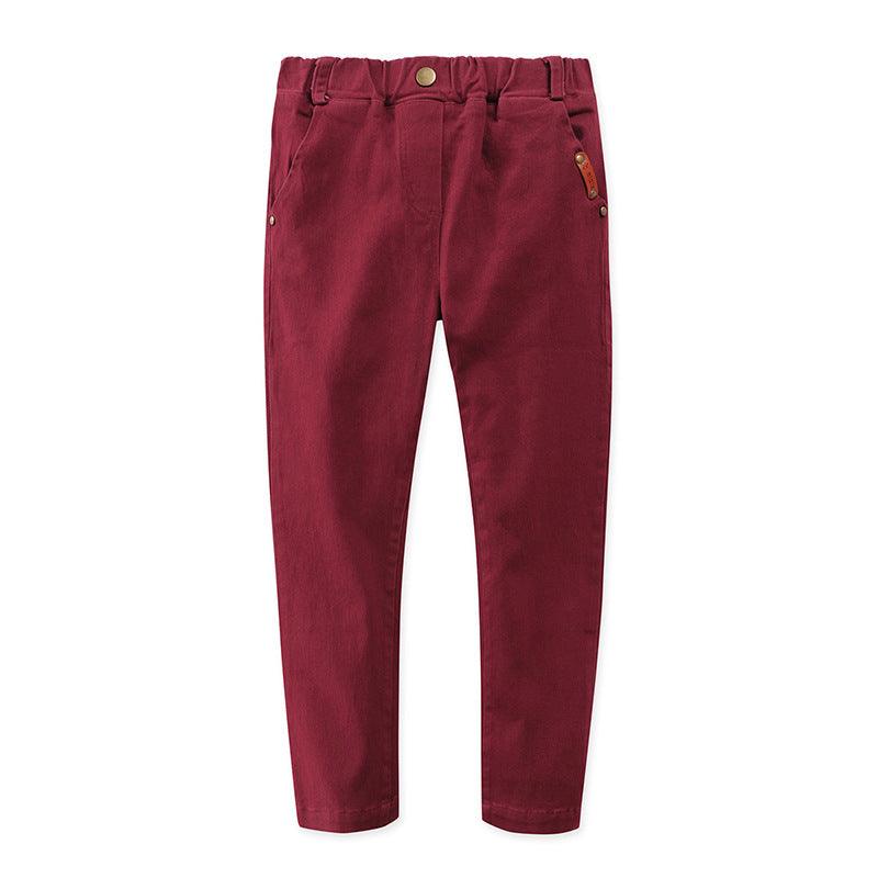 Children's Stretch Cotton Trousers Slim-Fit Middle-Aged Boys And Boys' Trousers - amazitshop