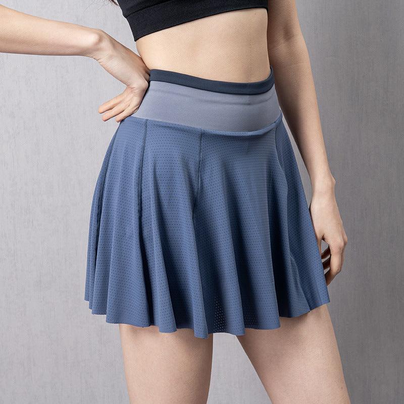 Cloud Hide Women Tennis Skirts Running Golf Badmintion Pantskirt Sports Gym Fitness Shorts Phone Pocket High Waist Sport Skort - amazitshop