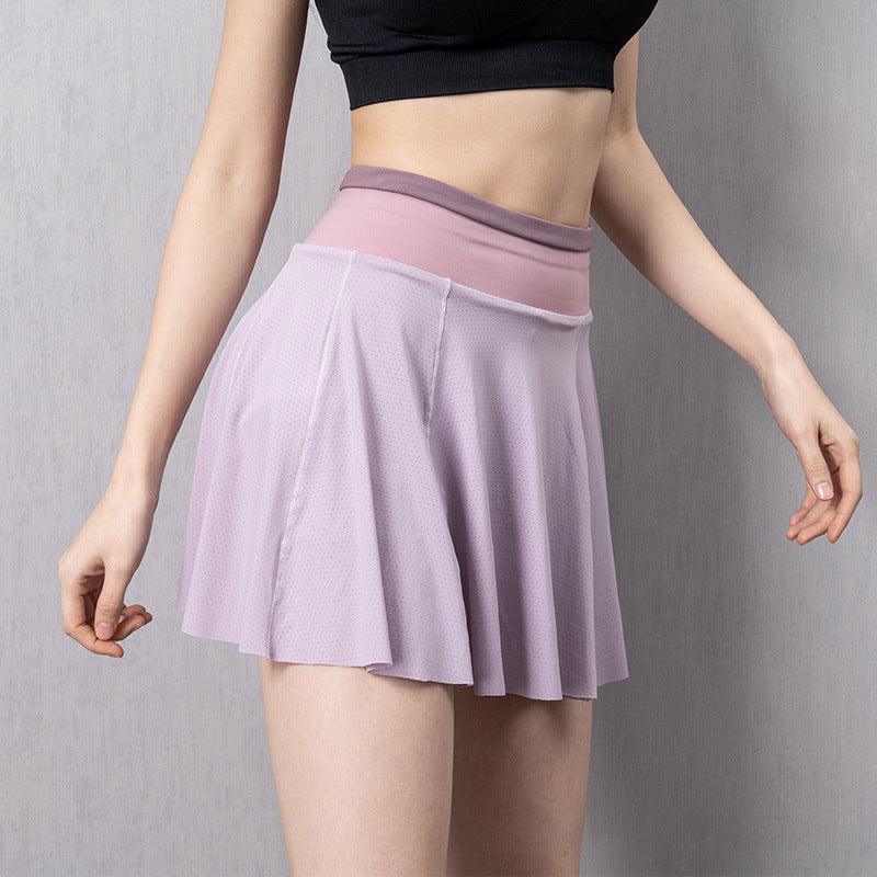 Cloud Hide Women Tennis Skirts Running Golf Badmintion Pantskirt Sports Gym Fitness Shorts Phone Pocket High Waist Sport Skort - amazitshop