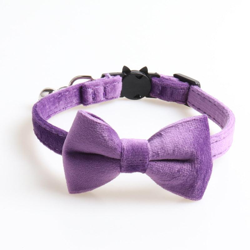 Velvet Pet Collars Bowknot Dog Collars - amazitshop