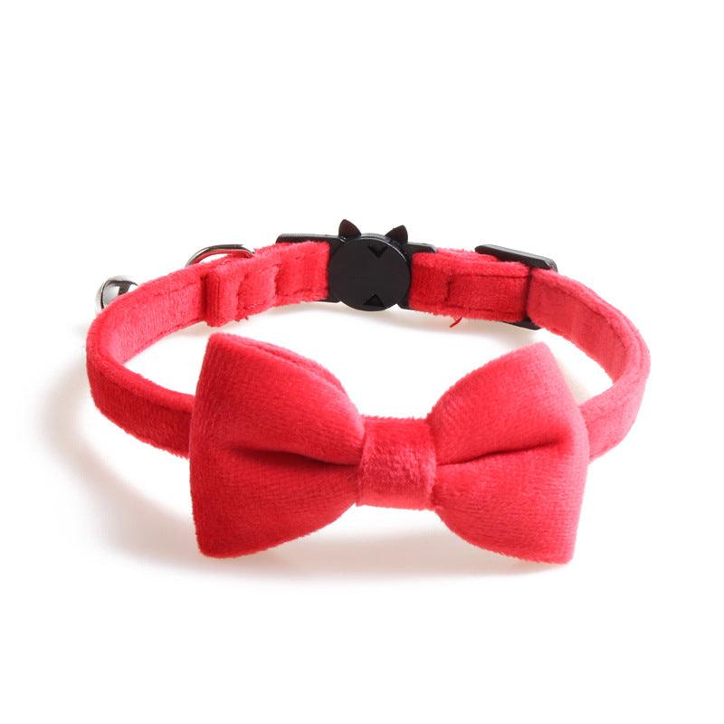 Velvet Pet Collars Bowknot Dog Collars - amazitshop