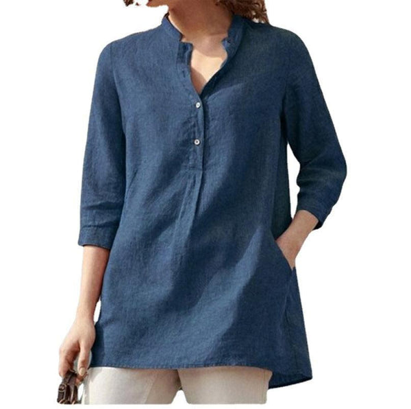 Casual Stand-up Collar Loose Blouse - amazitshop