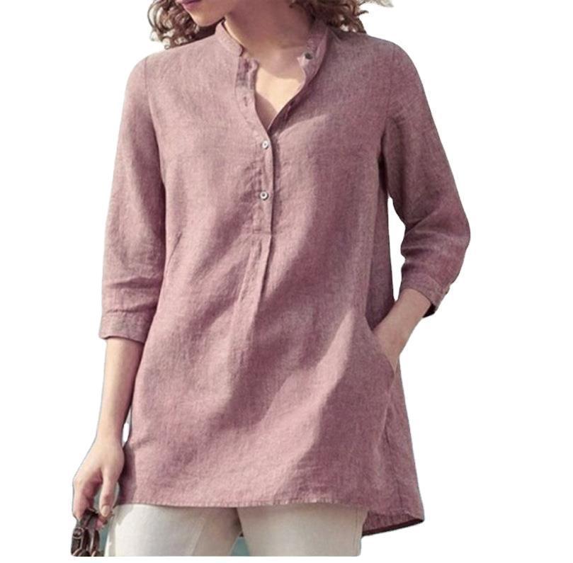 Casual Stand-up Collar Loose Blouse - amazitshop
