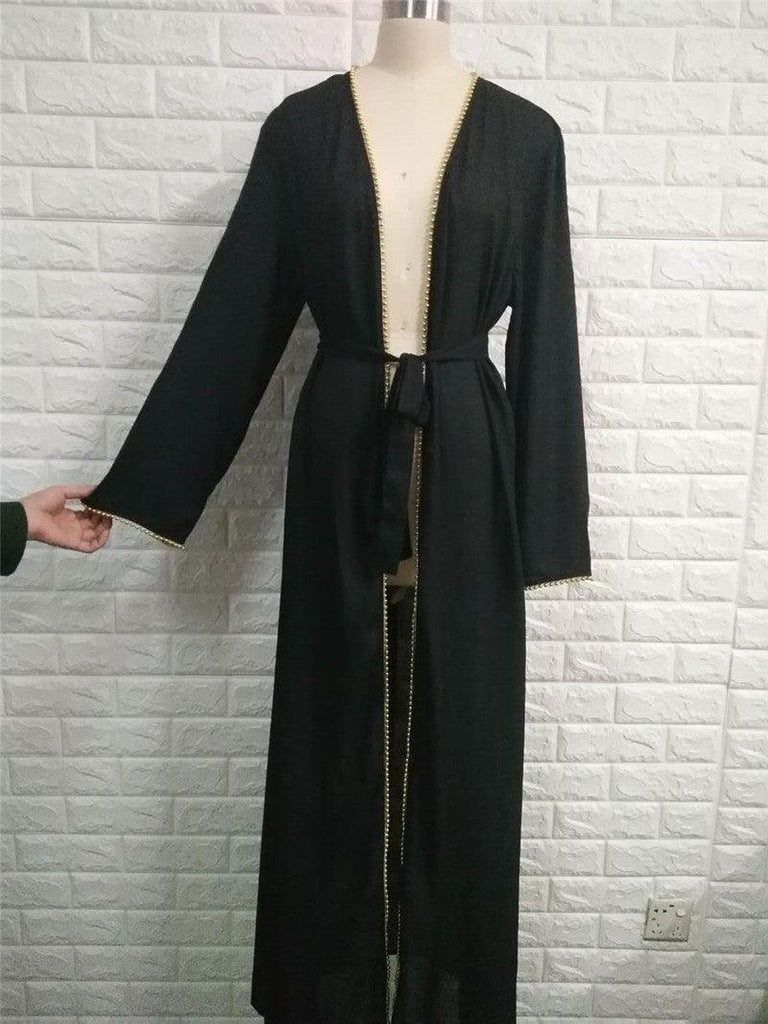 Middle Eastern Robe, Muslim Beaded Plus Size Cardigan For Women - amazitshop