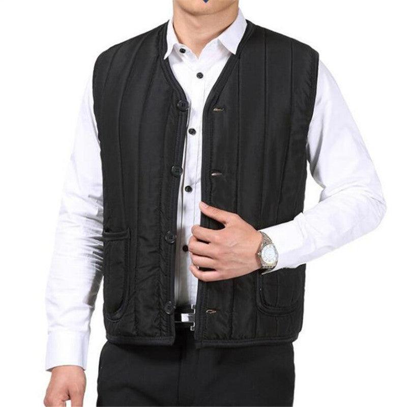 Middle-aged And Elderly Solid Color Slim Waistcoat - amazitshop