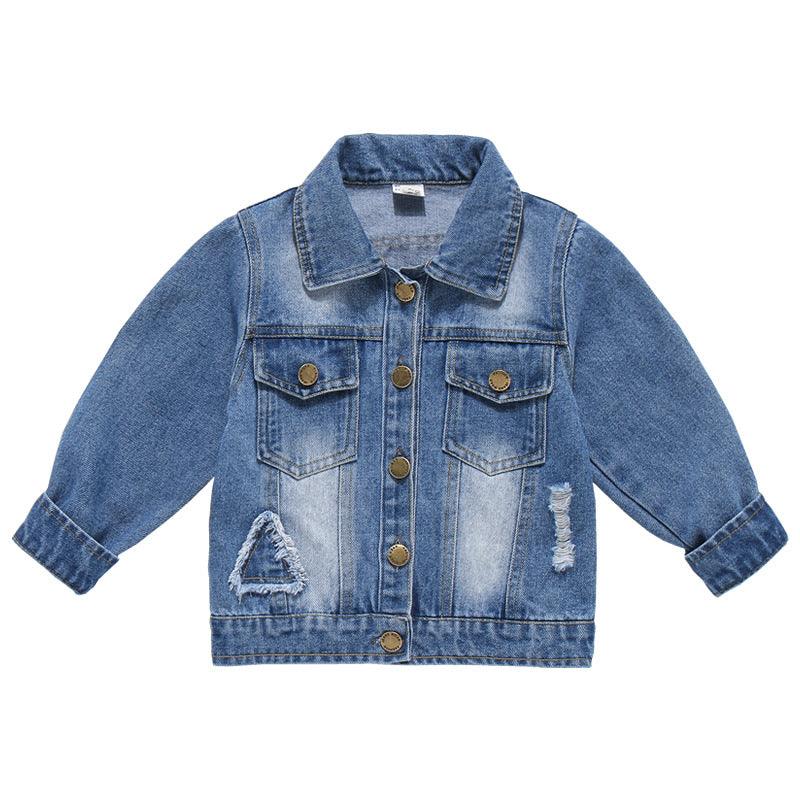 Children's Denim Jacket Patch Long-Sleeved Jacket Outerwear - amazitshop